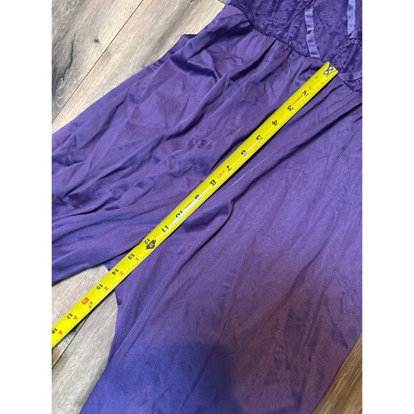 Vintage Purple Lace & Satin Womens Jumpsuit Medium Shadowline Wear Delicate Slee - Picture 6 of 11